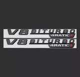 Black S63 AMG V8 BITURBO 4MATIC+ Trunk Fender Badges Emblems for Mercedes W222