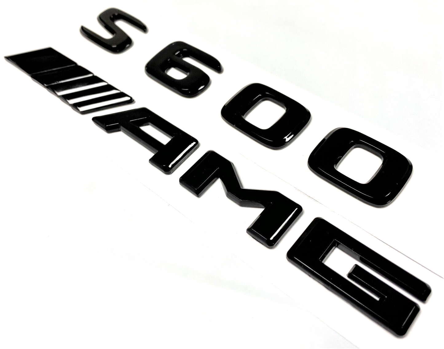 S600 + AMG BLACK FOR MERCEDES REAR TRUNK EMBLEM BADGE NAMEPLATE DECAL NUMBERS