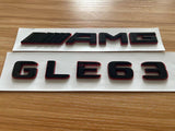 Black RED Number Letters Rear Trunk Badge Emblem for Mercedes  GLE63 AMG
