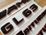 Black RED GL63 AMG V8 BITURBO Emblem Badge Sticker Set For Mercedes