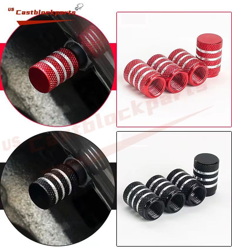 4Pcs Tire Valve Stem Car Caps Aluminum Alloy Dust Proof Airtight Air Caps Cover