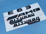 Gloss Black 3D "E63 AMG BITURBO 4 MATIC" Number Emblem Sticker for Mercedes-Benz