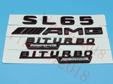 Flat Gloss Black " SL65 AMG BITURBO" Emblem Badge Sticker for Mercedes Benz SL65