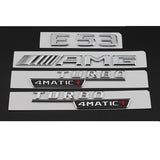 Chrome Trunk Letters Emblems for Mercedes Benz E53 AMG TURBO 4MATIC+ Symbols