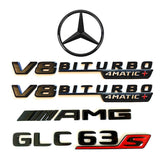 Black RED GLC63S AMG V8 BITURBO 4MATIC+ Star PACKAGE Emblem Badge Sticker X253