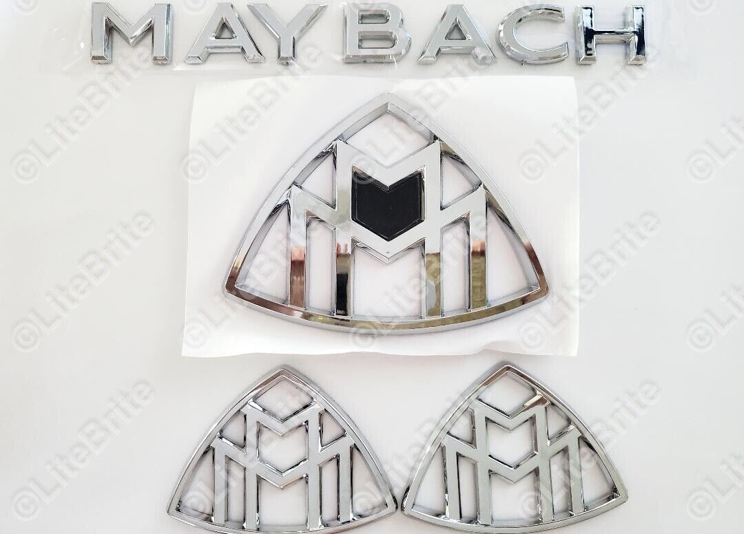 Silver Side Rear Trunk Badge Emblem For Mercedes Benz Maybach S Class S400 S500