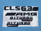 Gloss Black CLS63s AMG BITURBO 4 MATIC" Number Emblem Sticker for Mercedes-Benz