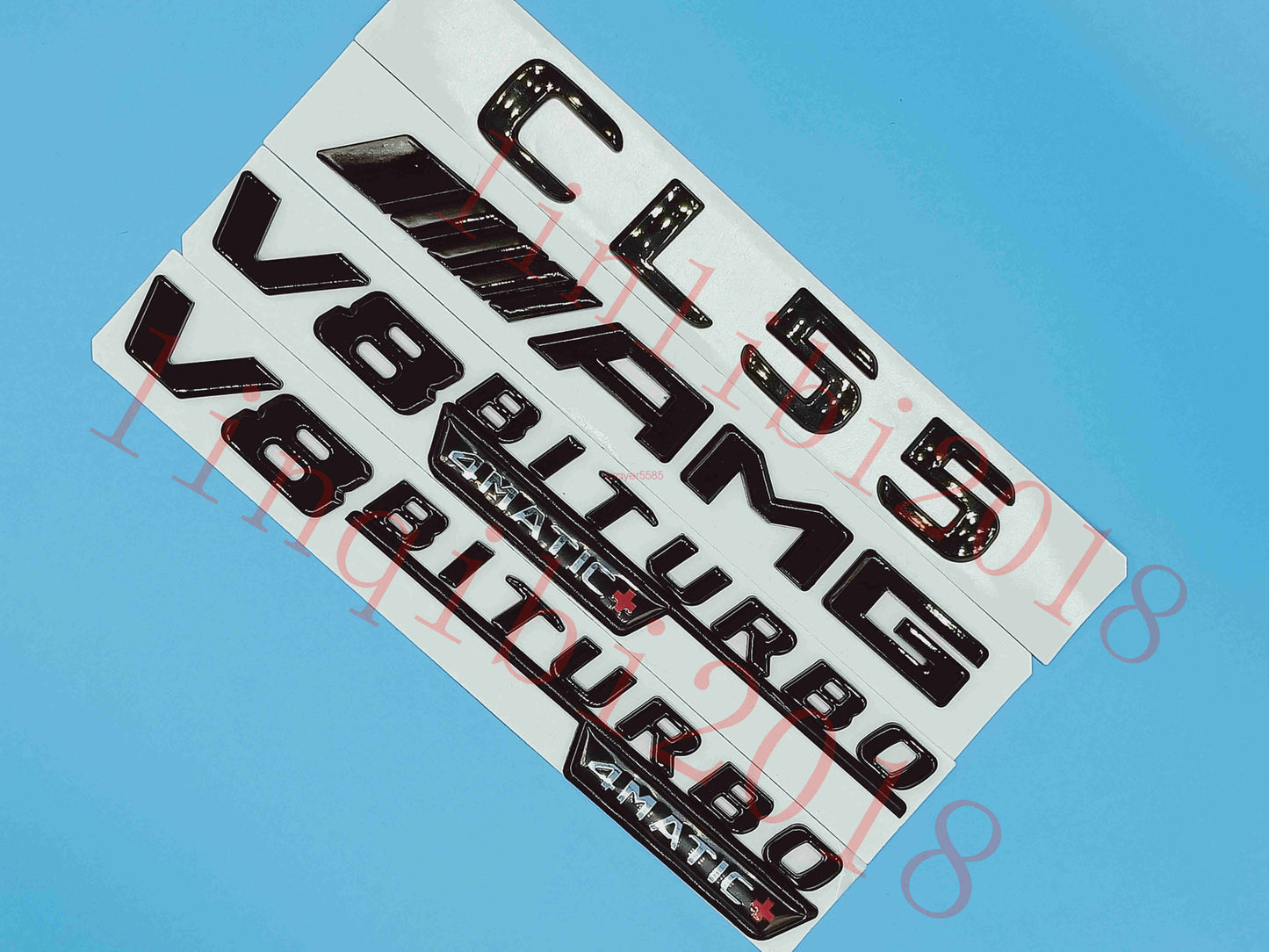 Gloss Black Flat CL55 AMG V8 BITURBO Trunk Embl Badge Sticker for Mercedes Benz
