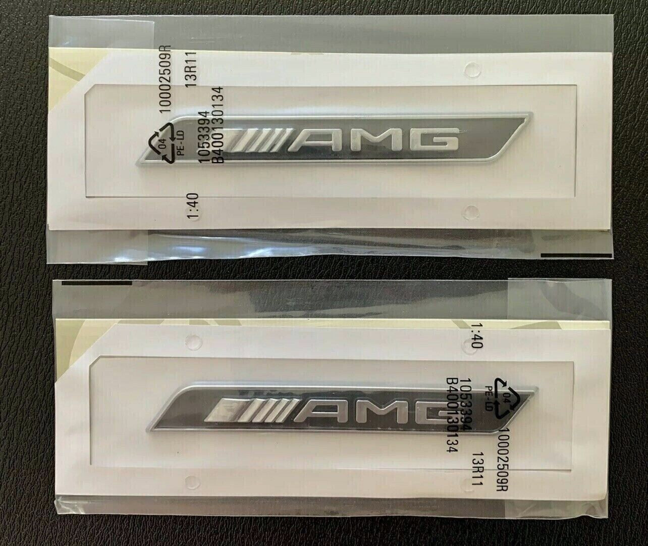 2 x for AMG Chrome Side Decal Badge Sticker for Mercedes- AMG