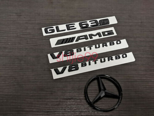 Gloss Black GLE63S AMG V8 BITURBO Star PACKAGE Trunk Emblem Badge Sticker W166