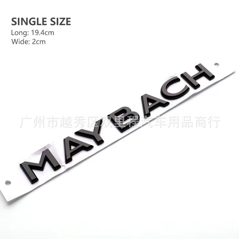 Gloss Black Maybach set Fender Side Rear Trunk Emblems Badge For Mercedes Benz