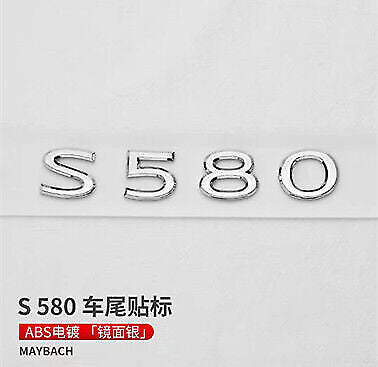 Chrome 3D S580 Maybach Number Trunk Letters Badge Emblems Sticker For Benz