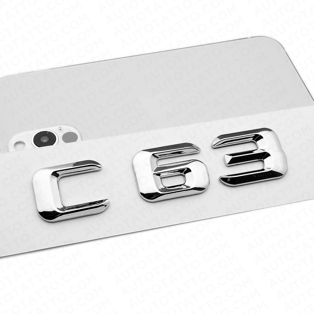 15-16 C 63 AMG Letter Emblem 3D Trunk Logo Nameplate Badge Decorate Sport Chrome