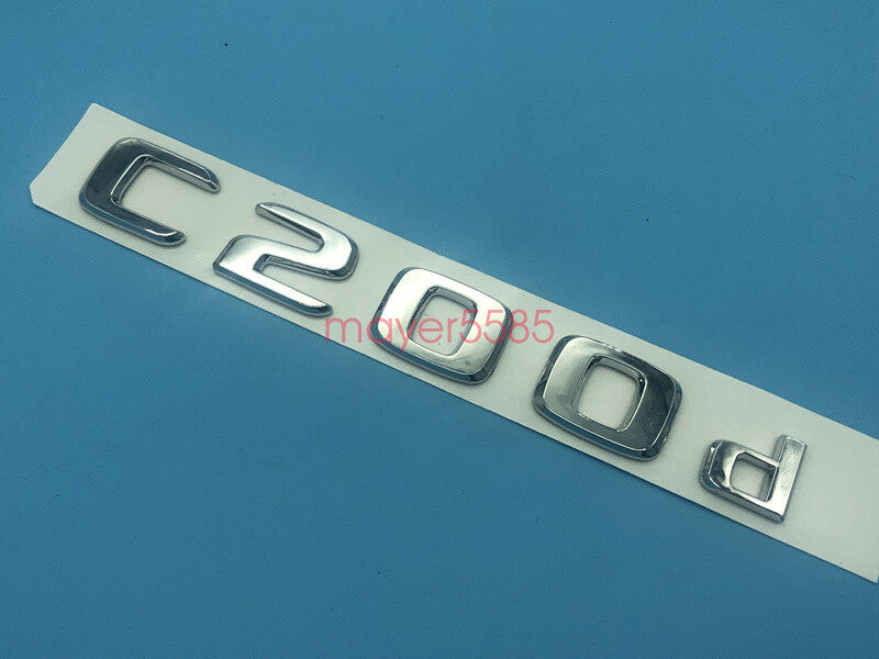 Chrome " C200d " Number Letters Rear Trunk Badge Emblem for Mercedes Benz C200d