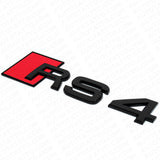 For Audi RS 4 Gloss Black Rear Letter Tail Badge Trunk Emblem Badge Logo Sport