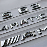"S65 + AMG + V12 BITURBO" Letters Trunk Embl Badge Sticker for Mercedes Benz