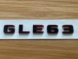 Black RED Number Letters Rear Trunk Badge Emblem for Mercedes  GLE63 AMG