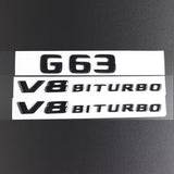 V8 BITURBO Fender Side Emblem Gloss Black Badge For Mercedes Benz W463 W464 G63