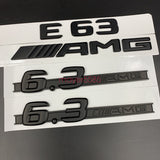 Matte black "E63 AMG 6.3 AMG" Letters Trunk Embl Badge Sticker for Mercedes Benz