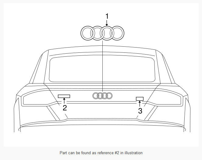 For Audi TT RS Gloss Black Rear Tail Badge Trunk Emblem Badge Logo Sport