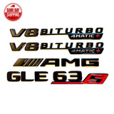 Gloss Black Red GLE63S AMG Biturbo 4matic+ emblem badge For GLE C167 V167 Series