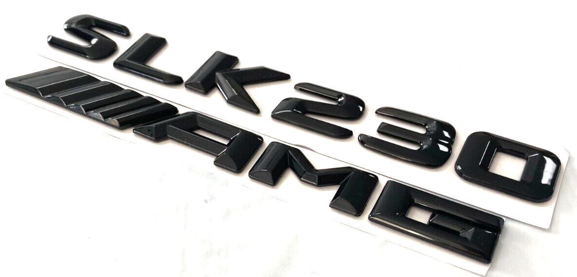2X BLACK SLK230+AMG FOR MERCEDES SLK230 REAR TRUNK EMBLEM BADGE NAMEPLATE