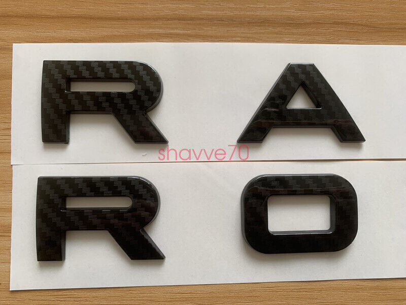 Range Rover Carbon Fibre style Letters Hood or Trunk Tailgate Emblem Nameplate
