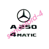 A250 4MATIC Rear Star Emblem Black Letter Badge Logo Set for AMG W176
