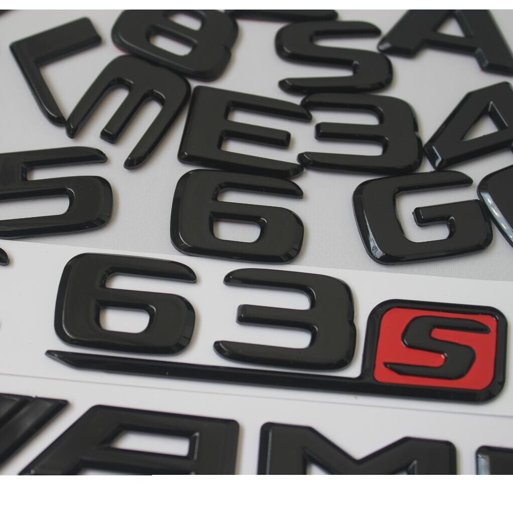 Glossy Black Trunk Letters Emblems Badges Sticker for Mercedes Benz GLS63 AMG