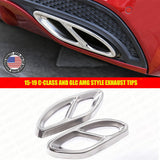 For A C E Class GLC CLA GLS GLE AMG Style Quad Exhaust Tips Tailpipe Cover Trim