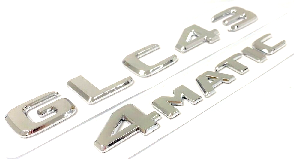 #2 CHROME GLC43+4MATIC REPLACEMENT FOR MERCEDES LIFTGATE REAR TRUNK EMBLEM BADGE