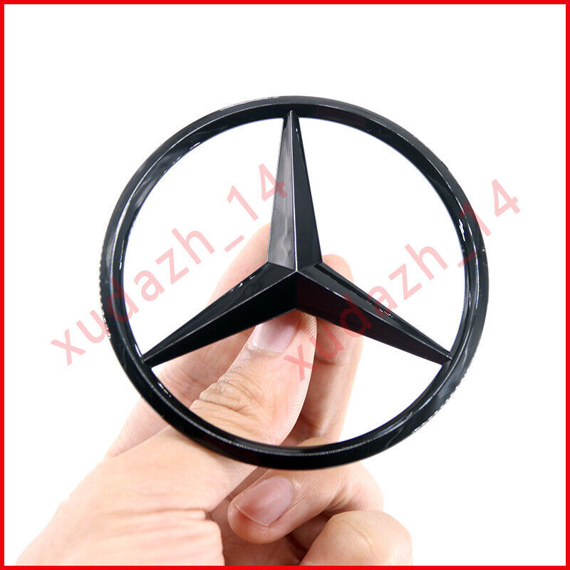 Black C43+AMG+STAR Rear Star Badge Emblem for Mercedes-Benz C-Class W205 4DR