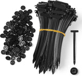 100 Pcs Nylon Universal Cable Tie Buckle T Style Automotive Zipper Clip Car Accessory