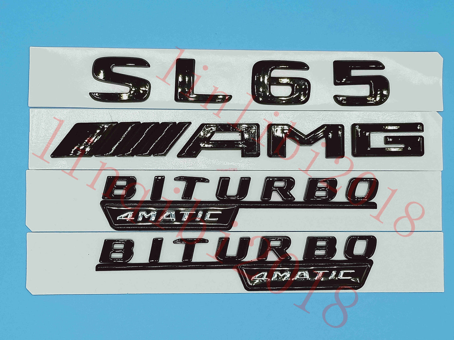 Gloss Black Flat " SL65 AMG BITURBO " Trunk Embl Badge Sticker for Mercedes Benz