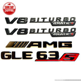 Gloss Black Red GLE63S AMG Biturbo 4matic+ emblem badge For GLE C167 V167 Series