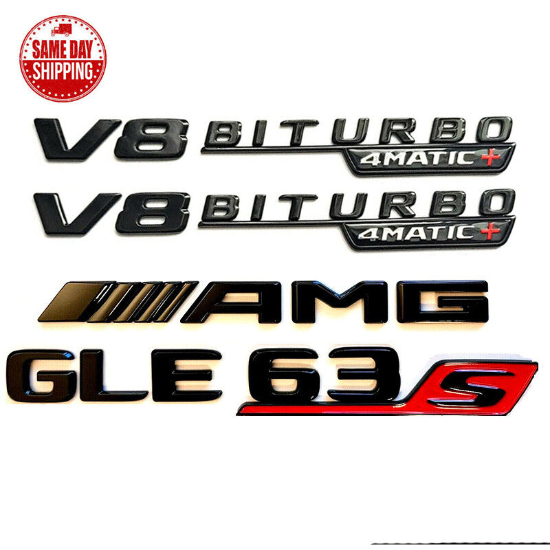 Gloss Black Red GLE63S AMG Biturbo 4matic+ emblem badge For GLE C167 V167 Series