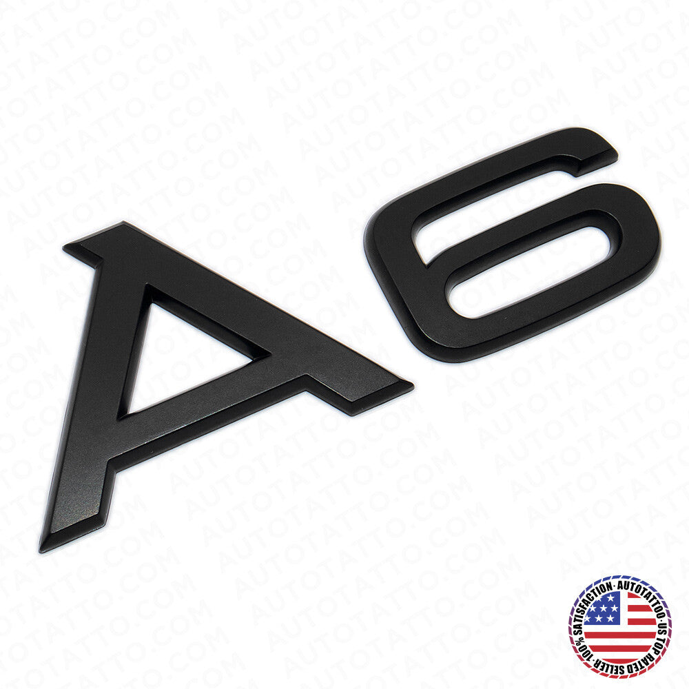 Audi A6 Matte Black Rear Letter Tail Badge Trunk Emblem Badge Logo Sport Sline