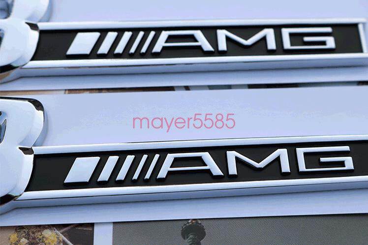 Chrome " C63+ AMG + 6.3 AMG" Letters Trunk Embl Badge Sticker for Mercedes Benz