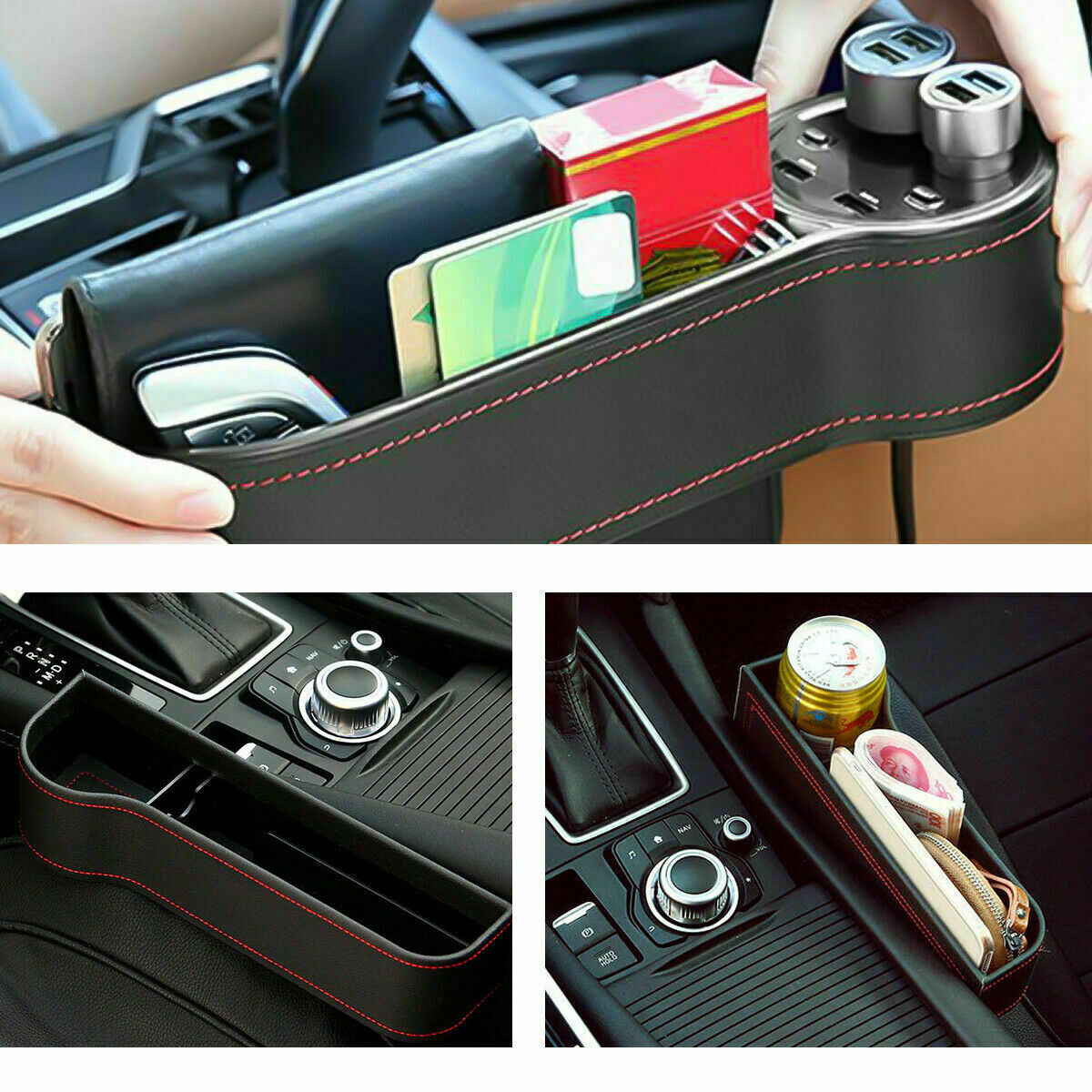 2x Seat Crevice Box Storage Cup Holder Organizer Auto Gap Pocket Stowing Accessory Car Accessory