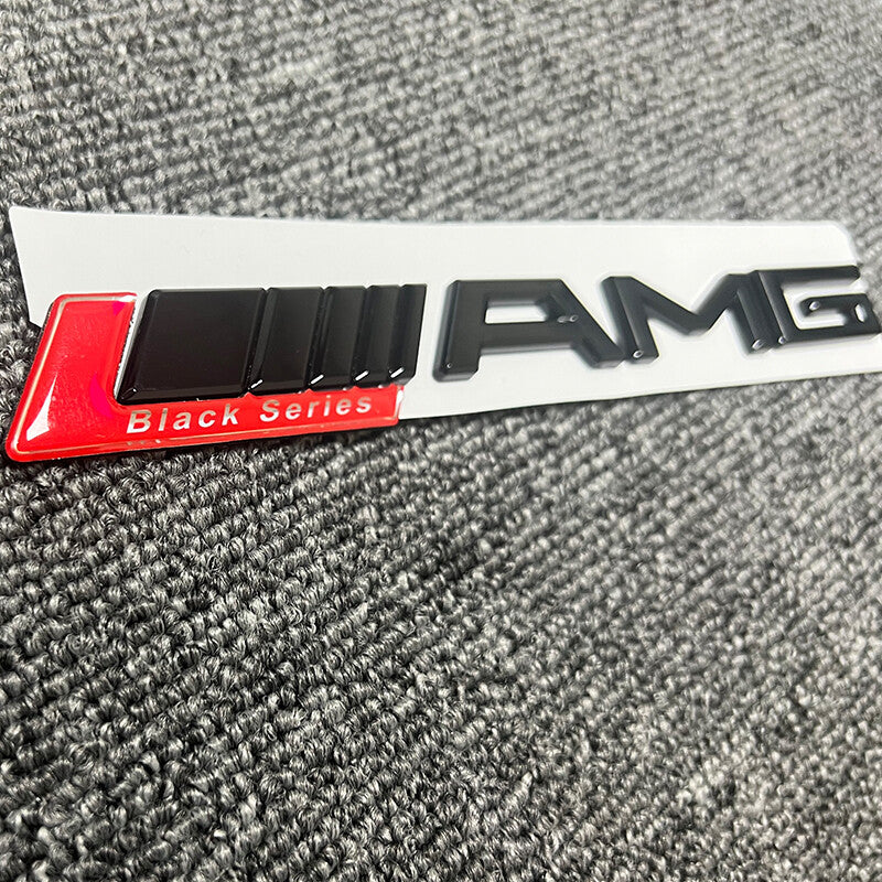 RED Black L AMG Letters Trunk Emblem Badge Sticker For Mercedes Benz AMG