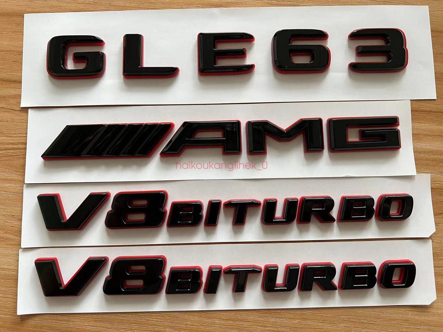Black RED GLE63 AMG V8 BITURBO Emblem Badge Sticker Set For Mercedes GLE63