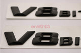 Black CLS 63 + S AMG + V8 BITURBO Trunk Emblem Badge Sticker for Mercedes Benz