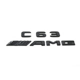Gloss Black C63 AMG V8 BITURBO Rear Trunk Emblem Badge Set For Benz W205 C63 AMG