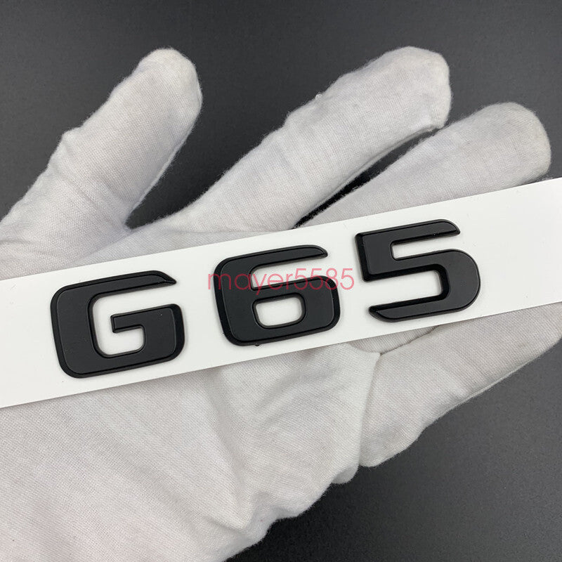 Matte Black Mercedes Benz G65 AMG V8 BITURBO Emblem Badge Sticker Set For G65