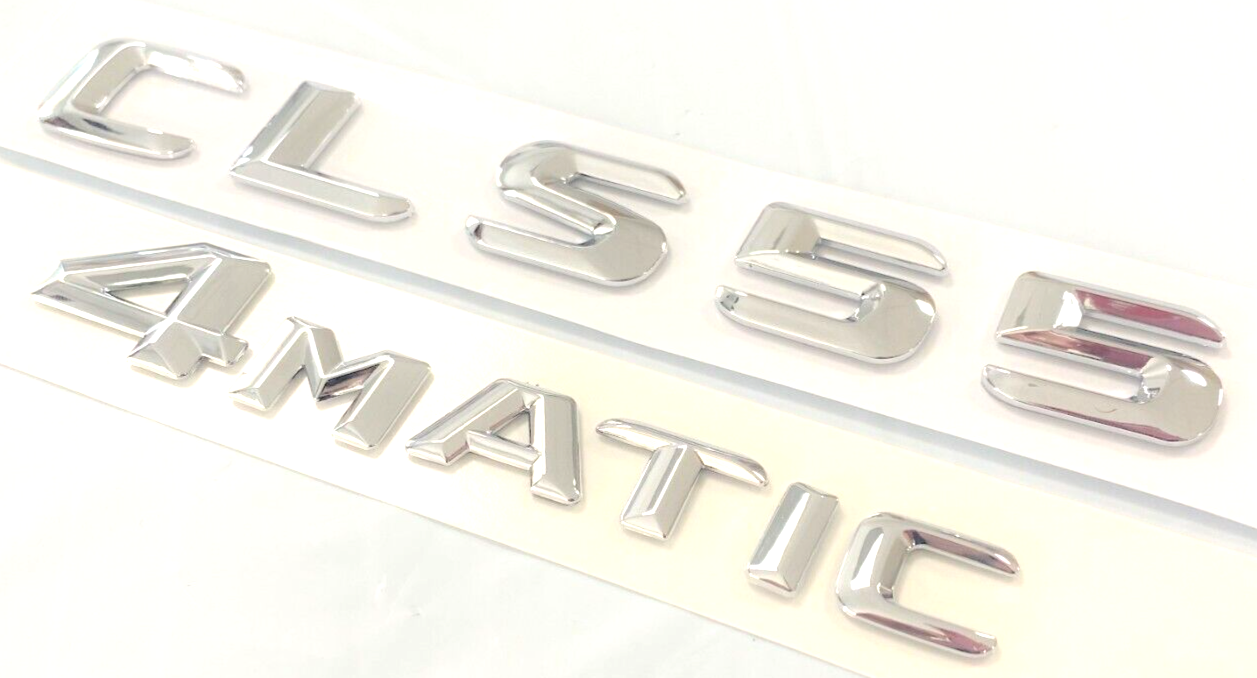 CHROME CLS55+4MATIC For MERCEDES REAR TRUNK EMBLEM BADGE NAMEPLATE DECAL NUMBER
