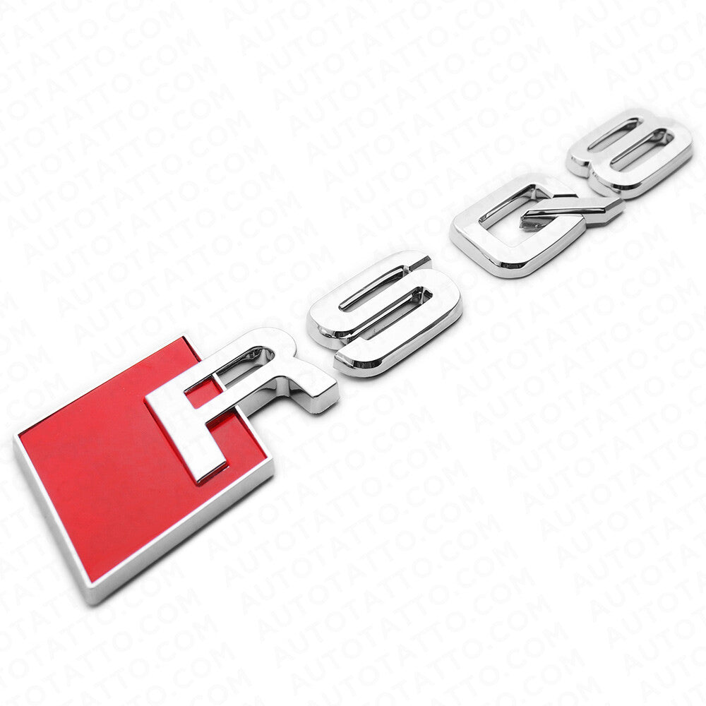 Audi RS Q8 OEM Chrome Rear Letter Liftgate Nameplate Trunk Emblem Badge Sport