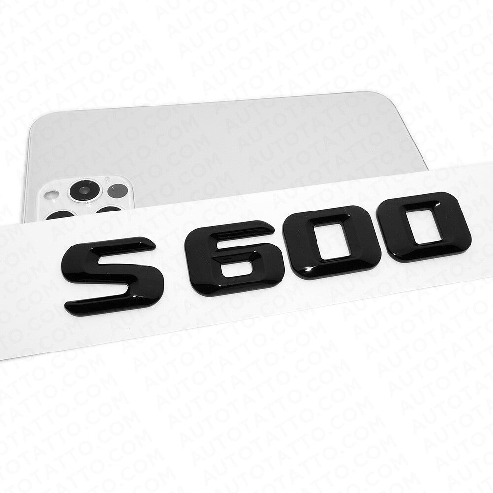 14-17 S 600 AMG Letter 3D Emblem Trunk Logo Nameplate Badge Decorate Gloss Black