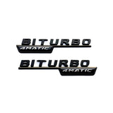 2017+ BiTurbo 4Matic Gloss Black AMG Fender Emblem For MB C43 C63 E43 E63 Badge