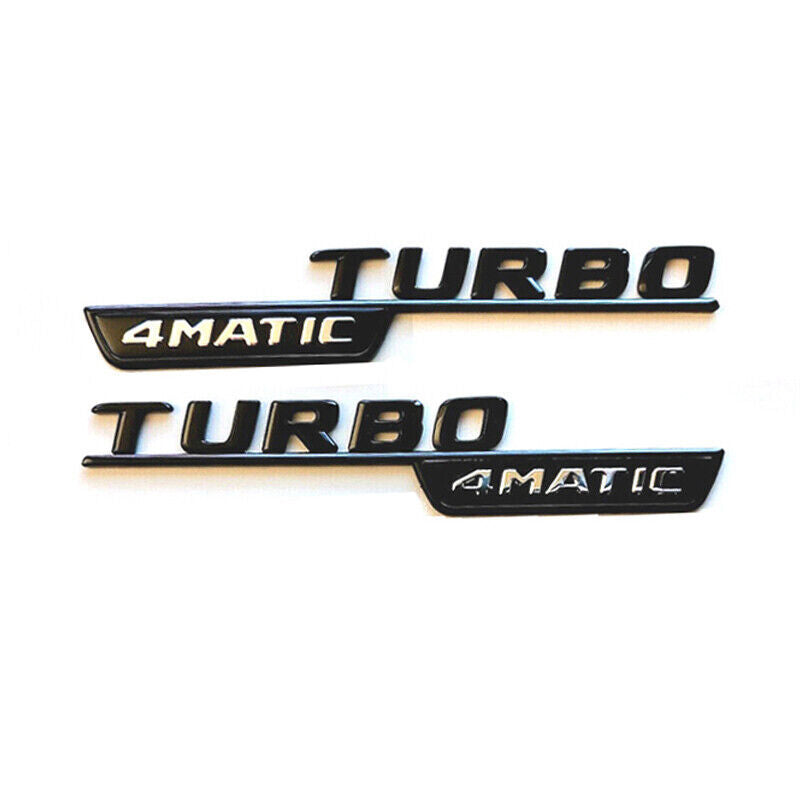 Gloss Black TURBO 4MATIC Side Decal Badge For Mercedes GLC220 GLC250 GLC43 AMG