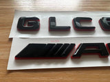 Black RED Number Letters Rear Trunk Badge Emblem for GLC63 AMG